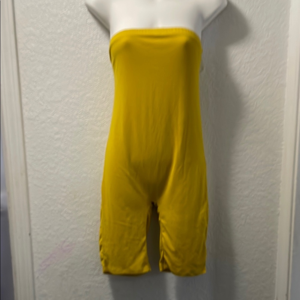 Yellow Strapless Romper